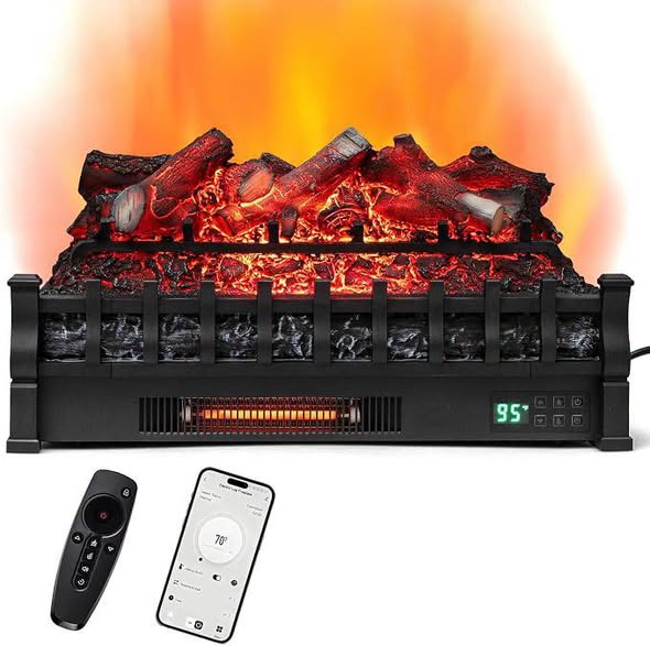 RELAX4LIFE 23” Fireplace Logs Heater