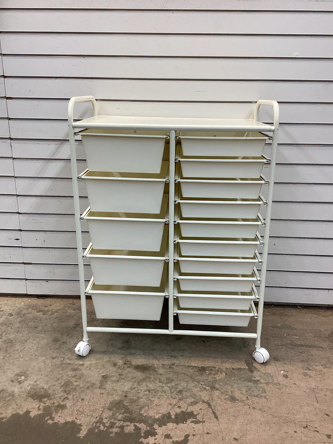 15-Drawer Utility Rolling Cart with Drawers Multi-Use Storage