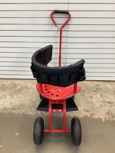 Costway Rolling Garden Cart Height Adjustable Scooter with Swivel Seat