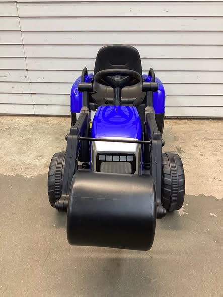 Costway Kids Ride On Roller 12V Electric Tractor Remote w/ Music & LED Light Blue
