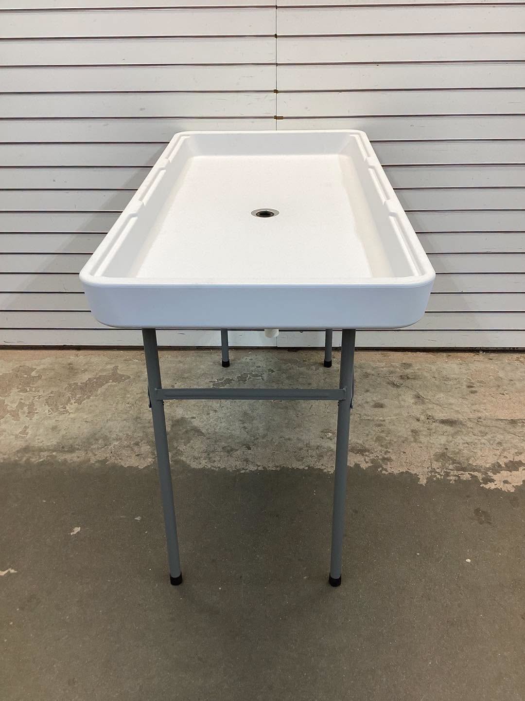 4 Feet Plastic Party Ice Folding Table with Matching Skirt and Ice Bucket