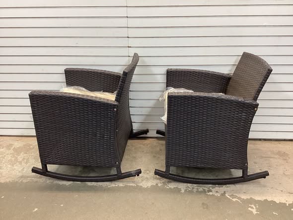 Gymax 4 Piece Outdoor Rocking Set with Footrests