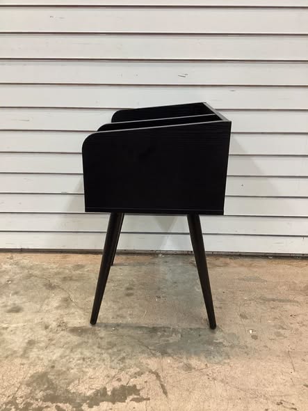 Costway Mid Century Modern End Table with Open Shelves Metal Support Legs