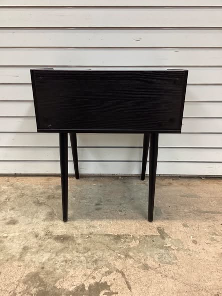 Costway Mid Century Modern End Table with Open Shelves Metal Support Legs