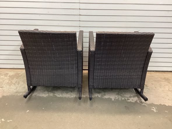 Gymax 4 Piece Outdoor Rocking Set with Footrests