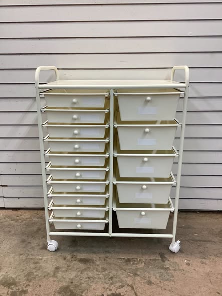 15-Drawer Utility Rolling Cart with Drawers Multi-Use Storage