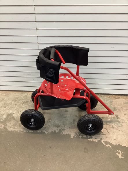 Costway Rolling Garden Cart Height Adjustable Scooter with Swivel Seat