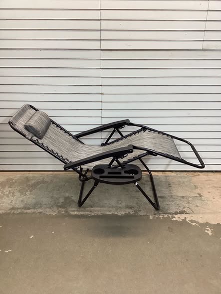 Zero Gravity Chair, Outdoor Patio Lounge Chair with Pillow & Cup Holder Tray