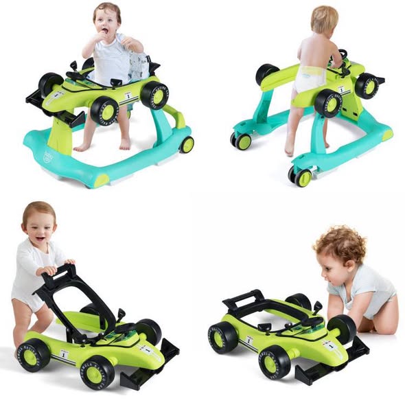 4-in-1 Foldable Activity Push Walker with Adjustable Height