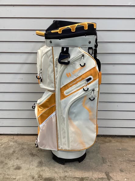 ULTIMATE 14-Way Golf Cart Bag, Golf Bag W/Molded Lock Top & Full Length Dividers, Portable Golf Club Bag W/11 Pockets, Cooler Bag, Padded Strap & Rain Hood For Men Women