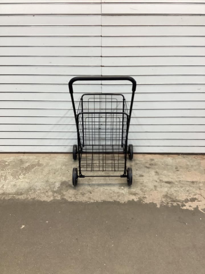 Gymax Grocery Laundry Travel Folding Shopping Cart Utility Trolley Portable Black
