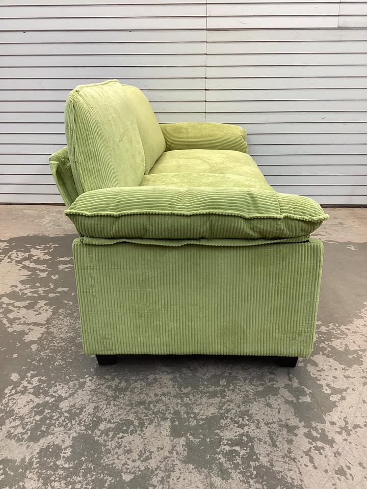 Brand New Corduroy Sofa in Green