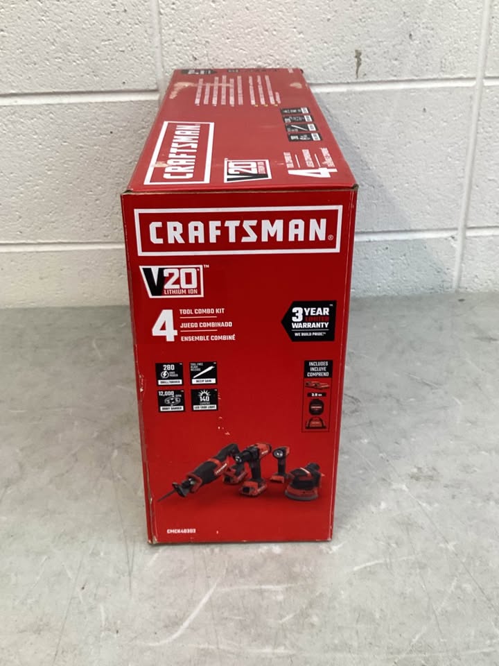 CRAFTSMAN V20 20-volt Max 4-Tool Power Tool Combo Kit with Soft Case