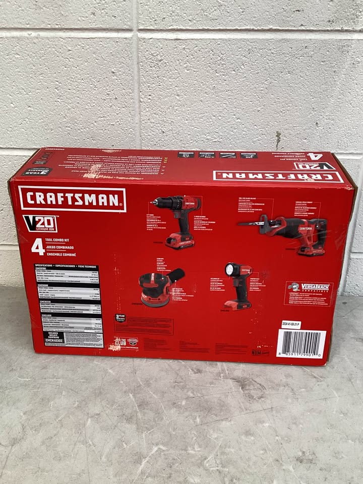 CRAFTSMAN V20 20-volt Max 4-Tool Power Tool Combo Kit with Soft Case