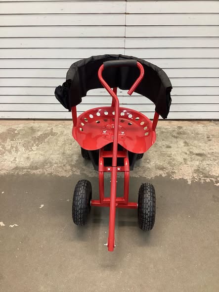 Costway Rolling Garden Cart Height Adjustable Scooter with Swivel Seat