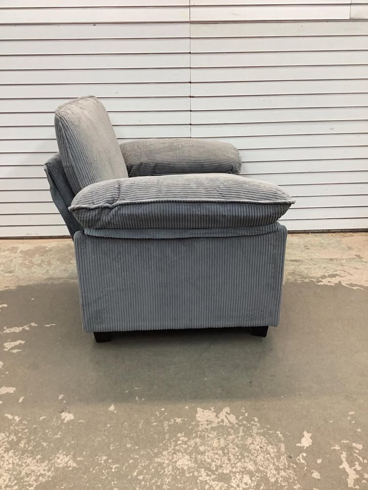 Brand New Corduroy Couch Chair in Grey