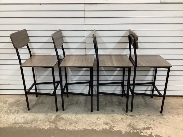 Costway 4-Piece Industrial Bar Stool Set