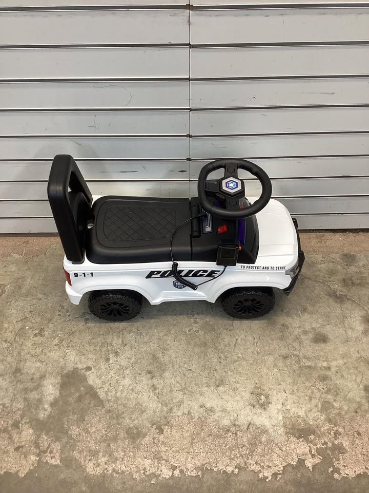 children’s police car with megaphone