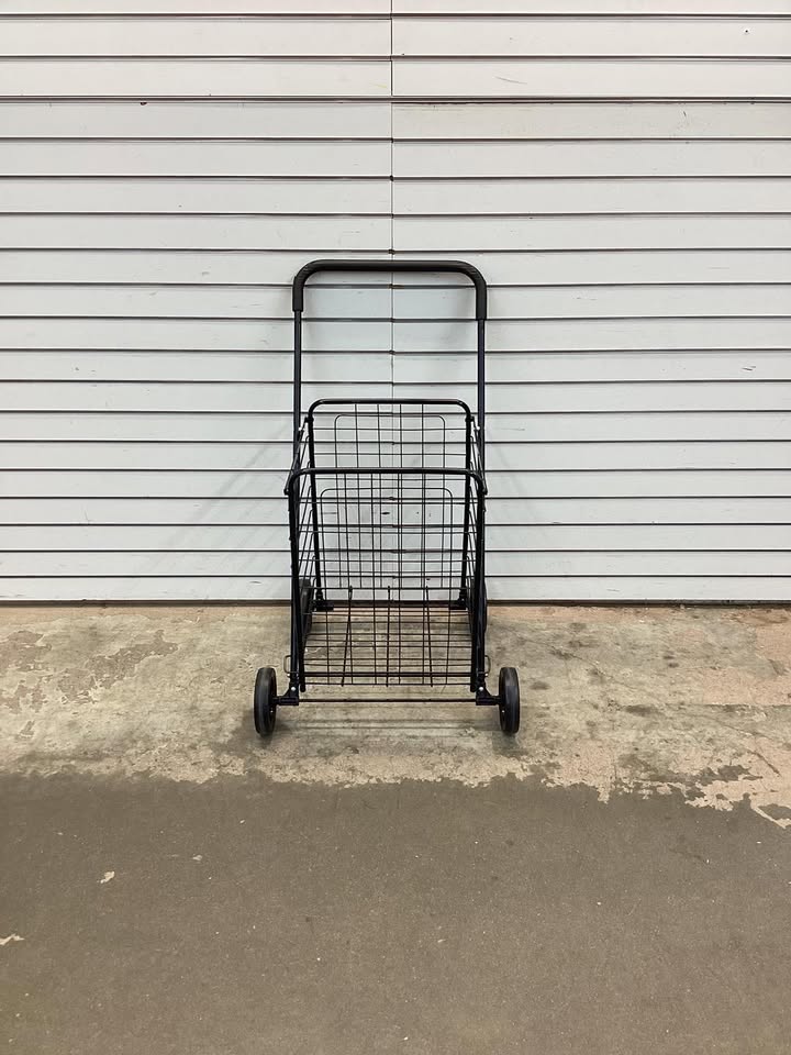 Gymax Grocery Laundry Travel Folding Shopping Cart Utility Trolley Portable Black