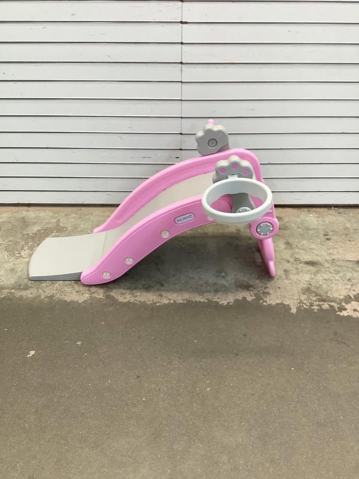4-in-1 Toddler Slide and Rocking Horse Playset with Basketball Hoop.