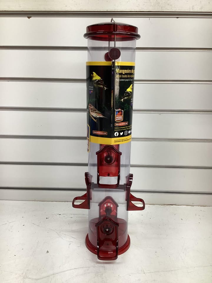 Stokes Select Jumbo Finch Feeder 3 lb Capacity 6-Port Polycarbonate, Red