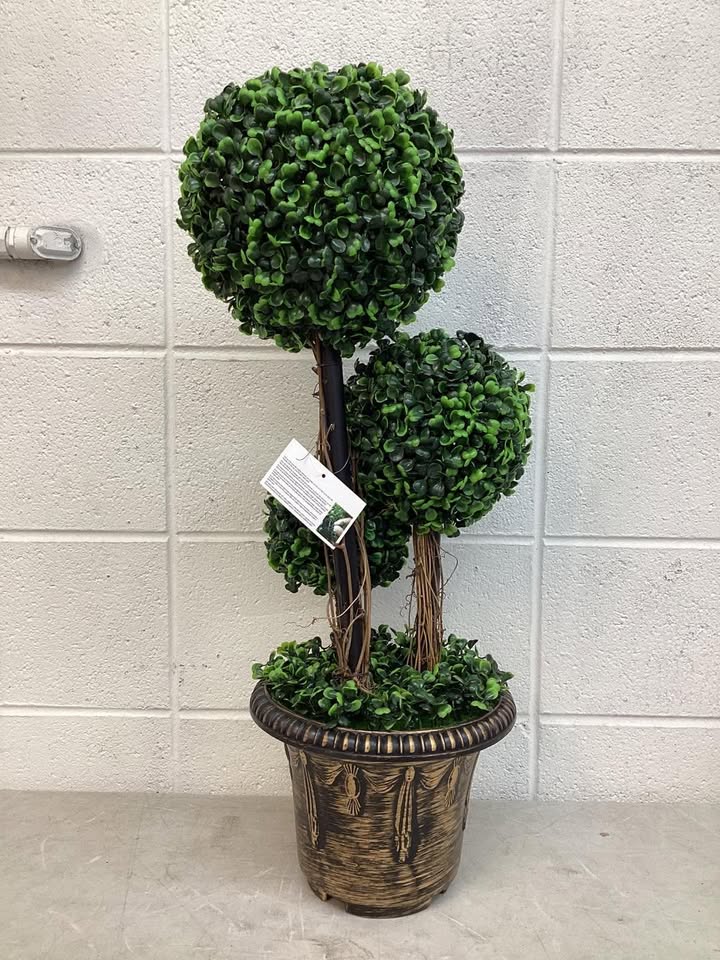 30 ft. Artificial Topiary Triple Ball Tree Plant Bonsai Category Indoor Outdoor UV Resistant