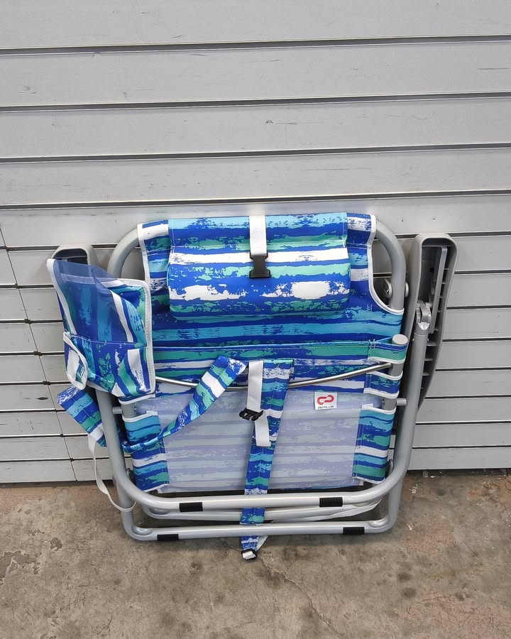 Costway Foldable Backpack Beach Chair with Cup Holder and Storage Pockets for Outdoor