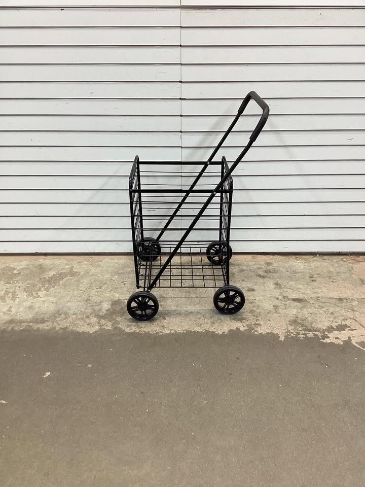 Gymax Grocery Laundry Travel Folding Shopping Cart Utility Trolley Portable Black
