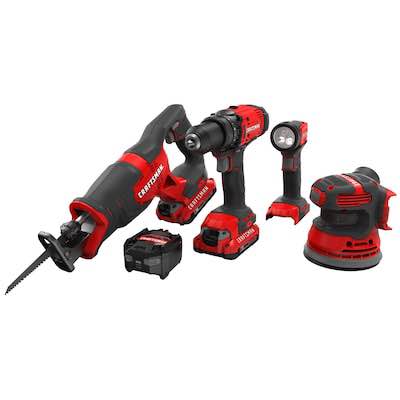 CRAFTSMAN V20 20-volt Max 4-Tool Power Tool Combo Kit with Soft Case