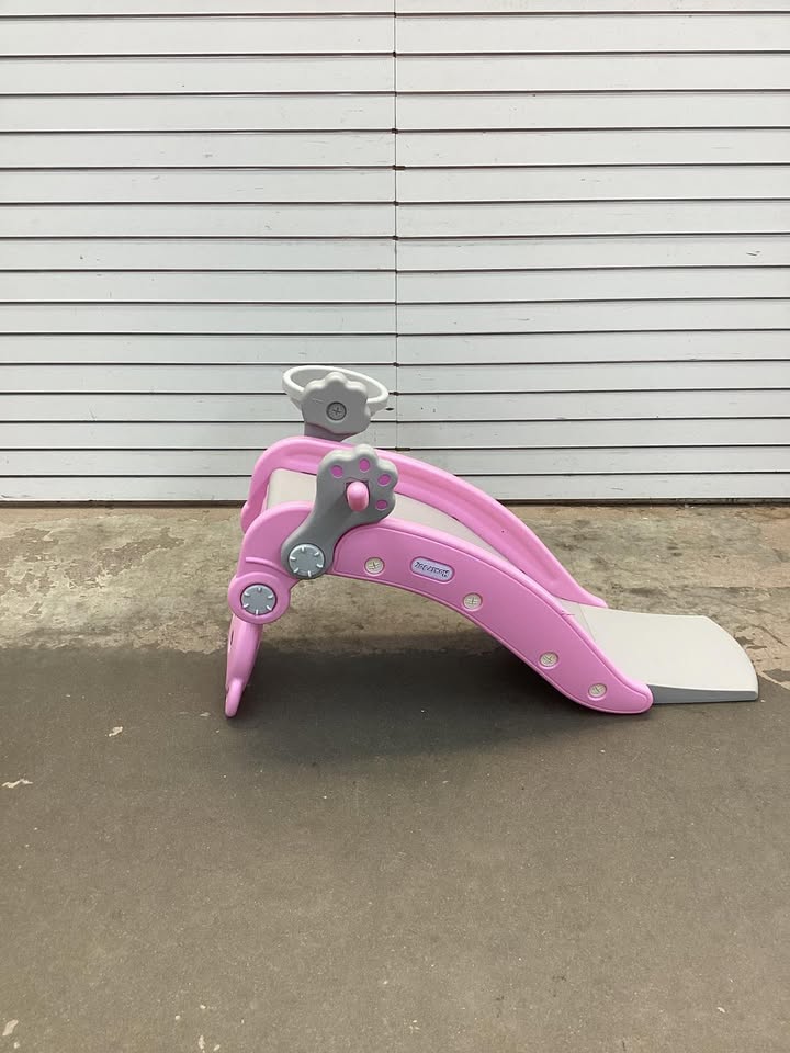 4-in-1 Toddler Slide and Rocking Horse Playset with Basketball Hoop.