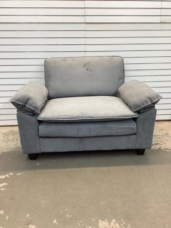 Brand New Corduroy Couch Chair in Grey