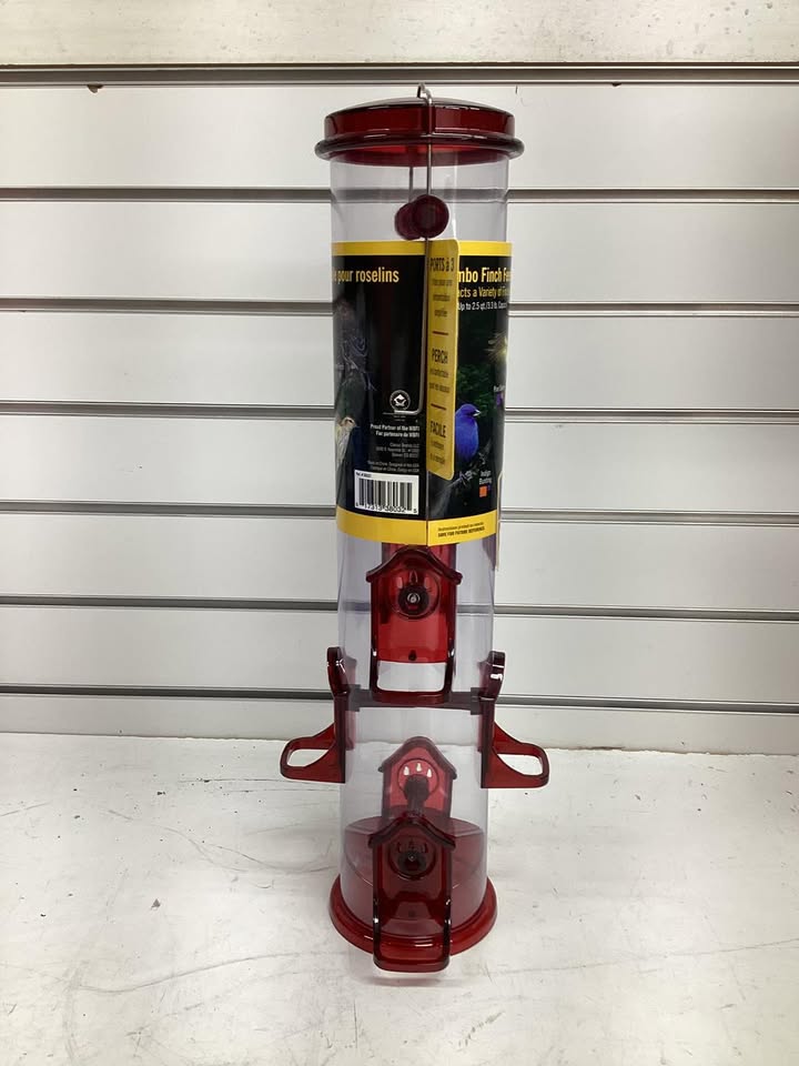 Stokes Select Jumbo Finch Feeder 3 lb Capacity 6-Port Polycarbonate, Red