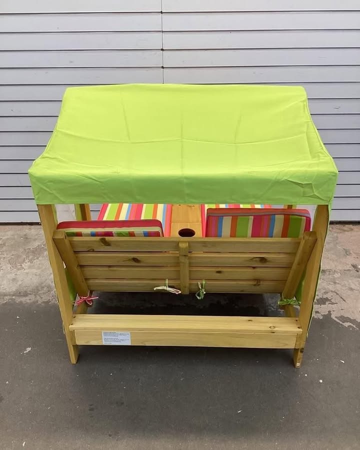 Costway Kids Patio Lounge Chair with Cup Holders and Awning