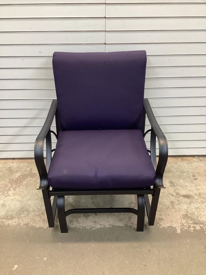 Band New Costway Patio Glider Rocking Chair with Thick Cushion and Curved Armrest