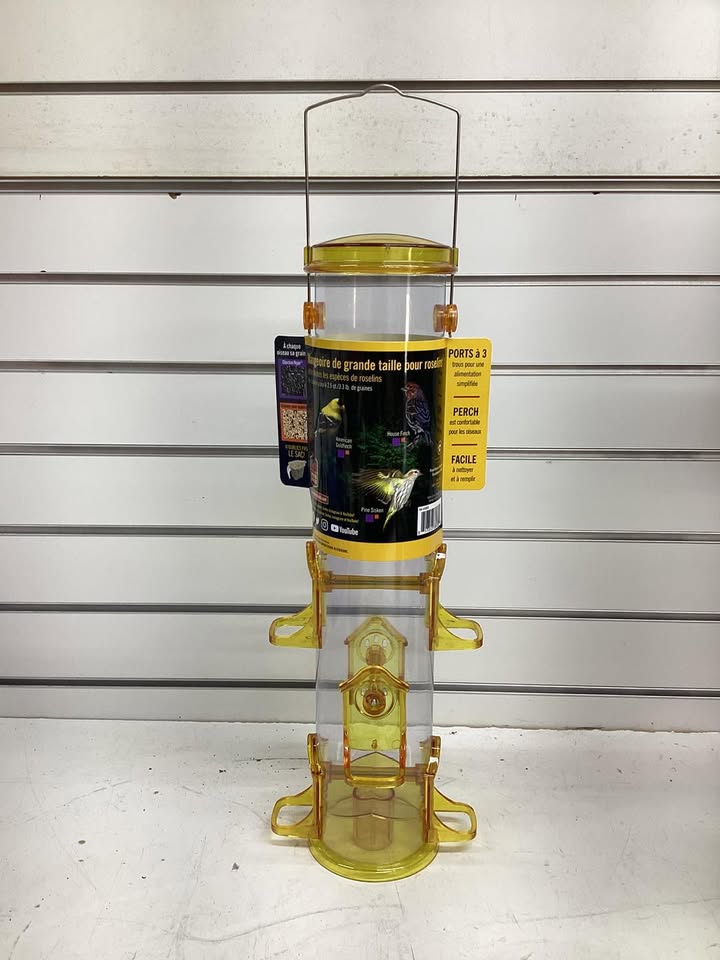 Stokes Select Jumbo Finch Feeder 3 lb Capacity 6-Port Polycarbonate, Yellow