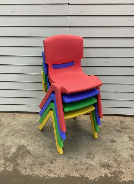 Costway Set of 4 Kids Plastic Chairs Stackable Play and Learn Furniture Colorful