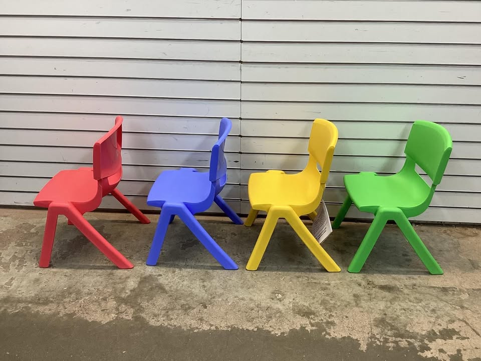 Costway Set of 4 Kids Plastic Chairs Stackable Play and Learn Furniture Colorful