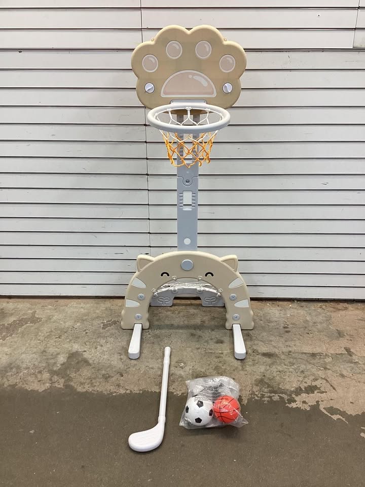 3 in 1 Kids Basketball Hoop with Basketball and Foldable Rim