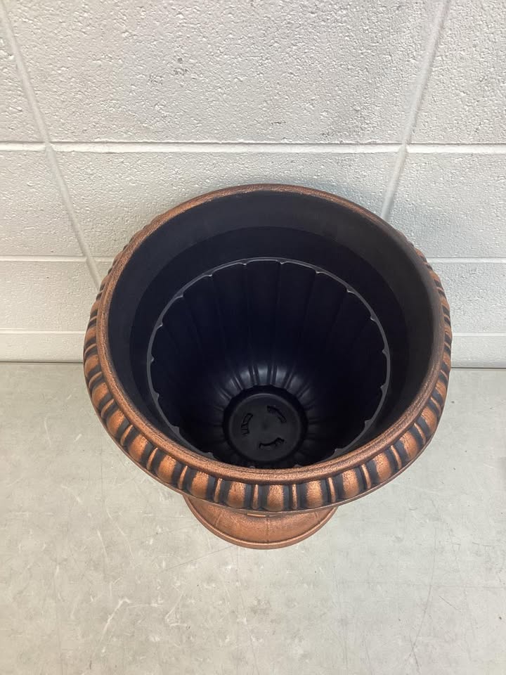 Bronze Vintage Urn Planter with Pedestal Base