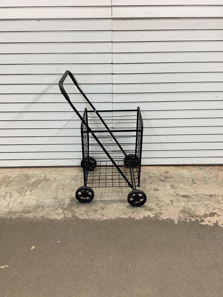 Gymax Grocery Laundry Travel Folding Shopping Cart Utility Trolley Portable Black