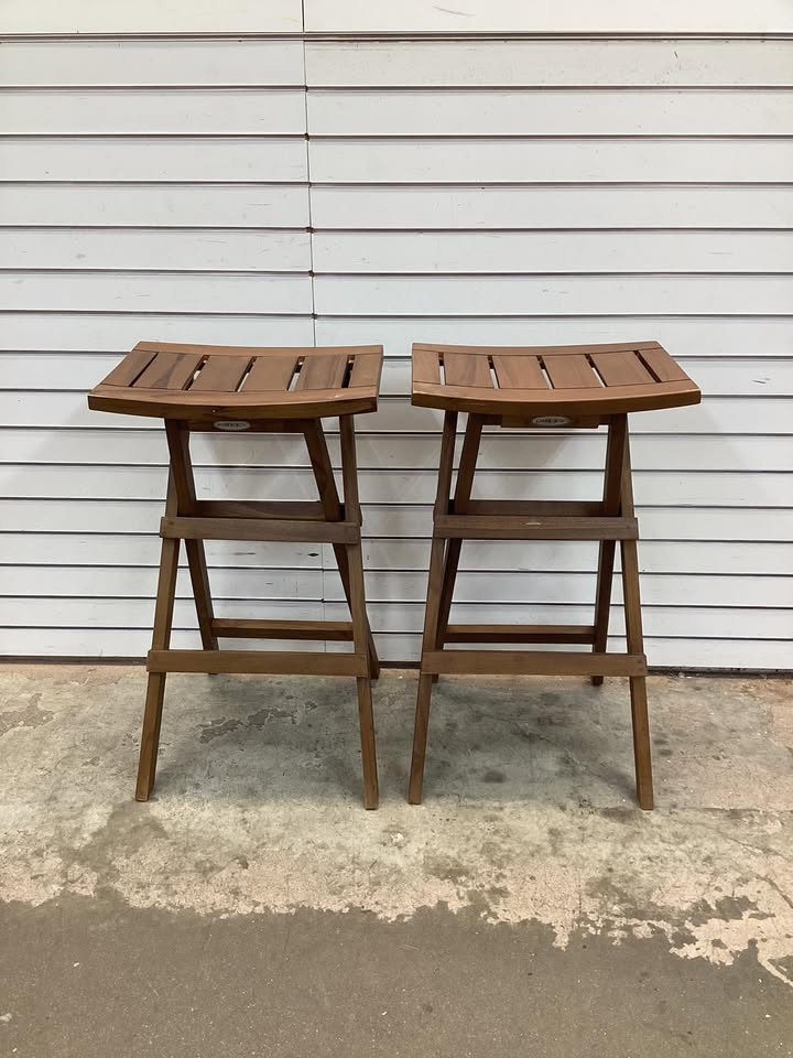 Bar Stools Set of 2 with Saddle Seat and Footrest for Kitchen Island and Balcony