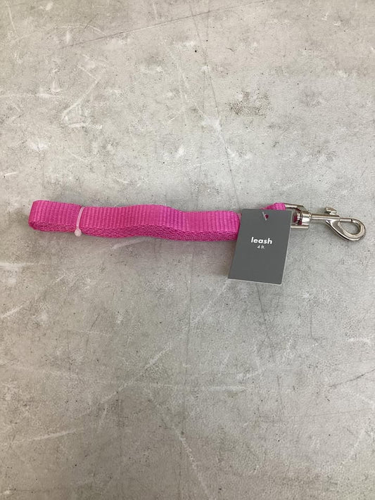 4' Solid Polyester Leash, Pink, M