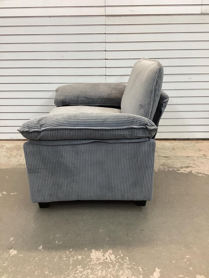 Brand New Corduroy Couch Chair in Grey