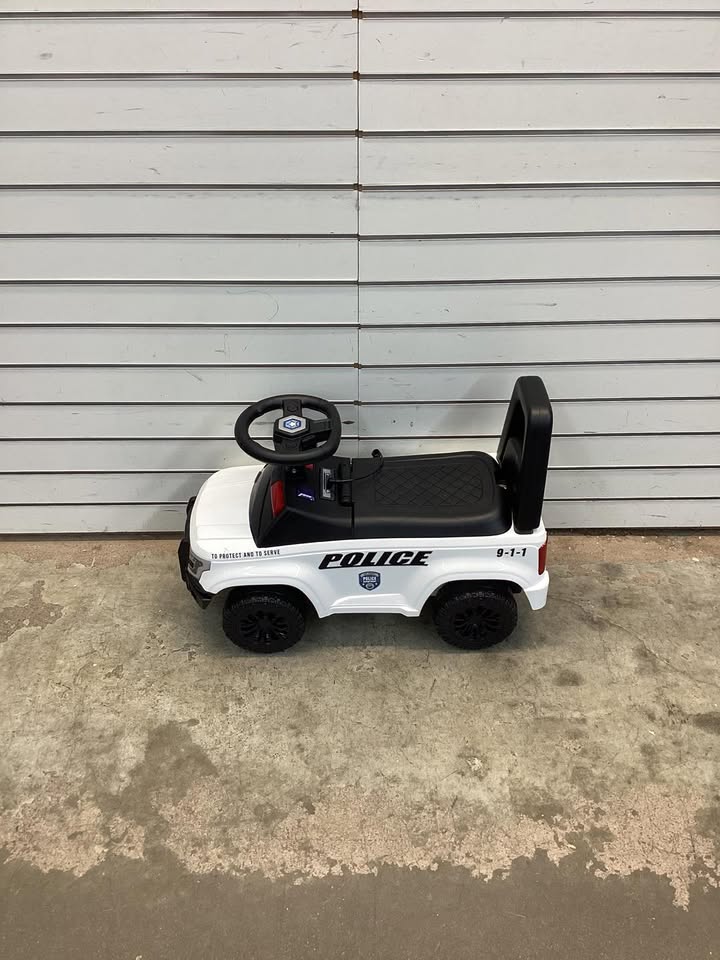 children’s police car with megaphone