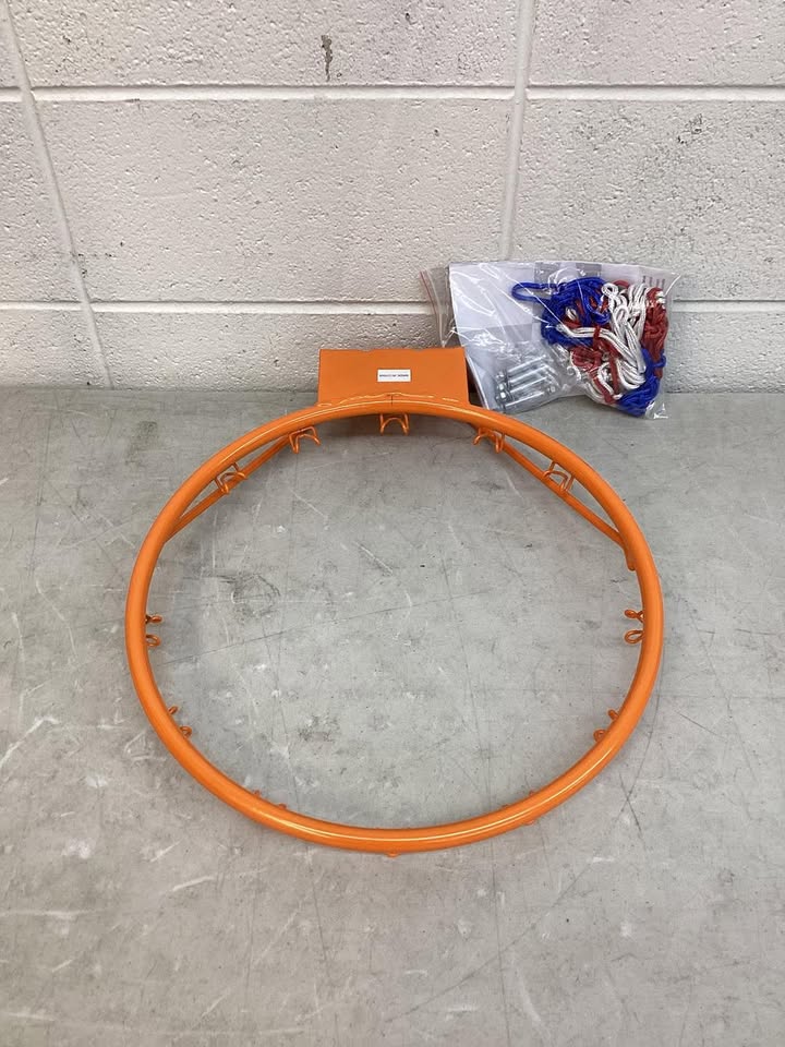Costway 15'' Basketball Rim Wall Door Mounted Basketball Hoop with All Weather Net