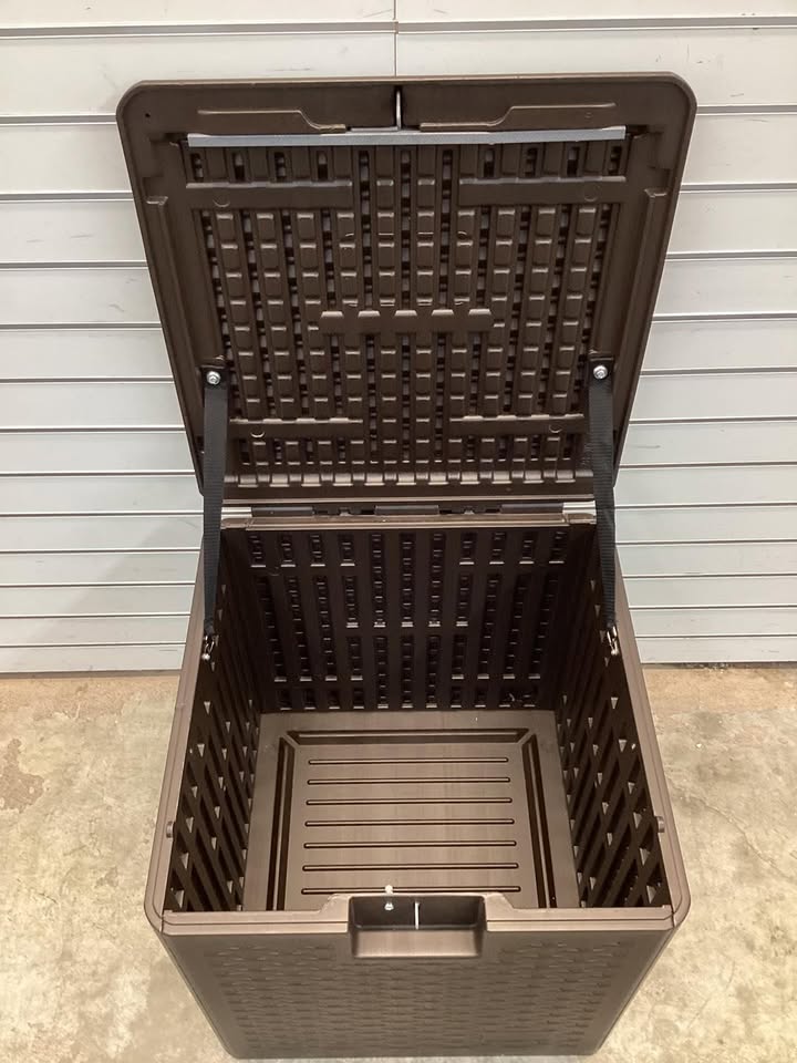 Costway 28 Gal. Patio Brown Deck Box Outdoor Waterproof Storage Container