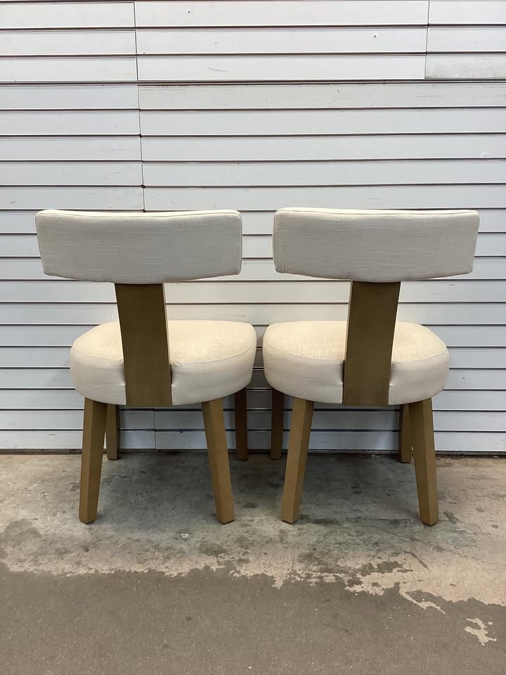 Dining Chairs Set of 2 with Curved Backrest Padded Seat
