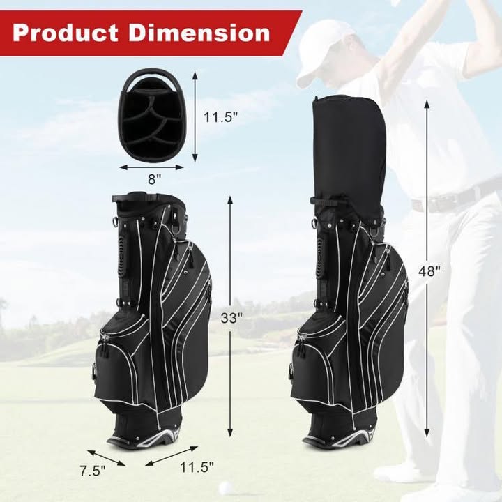 Golf Stand Bag Lightweight and Portable Golf Cart Bag with Shoulder Strap