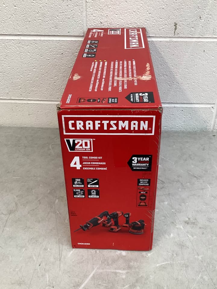 CRAFTSMAN V20 20-volt Max 4-Tool Power Tool Combo Kit with Soft Case
