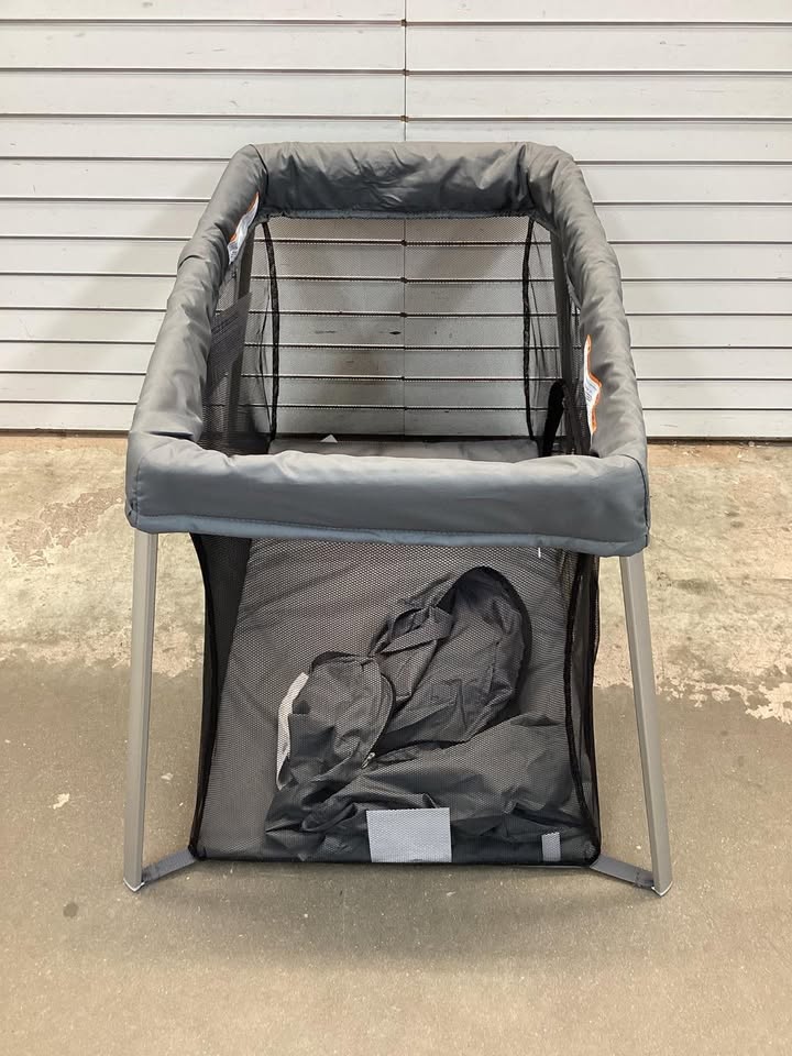 BABY JOY Baby Foldable Travel Crib, 2 in 1 Portable Playpen